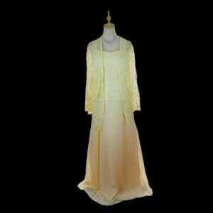 Code S0009 Plus Size 2pcs Lace Maxi Long Dinner Dress