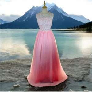 Code S0019 Round Neck Embroidery Maxi Long Dinner Dress