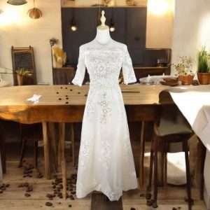 Code S0021 One Shoulder Lace Maxi Long Dinner Dress