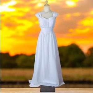 Code S0029 Simple White Maxi Long Dinner Dress ROM Dress (Not Perfect)