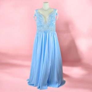 Code S0037 Plus Size Deep V Maxi Long Dinner Dress