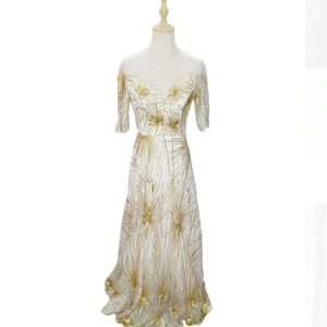 Code SQL001 Short Sleeve Sequin Bling Bling Maxi Long Dinner Dress