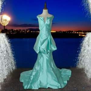 Code 136 Off Shoulder Maxi Long Dinner Dress with Tail